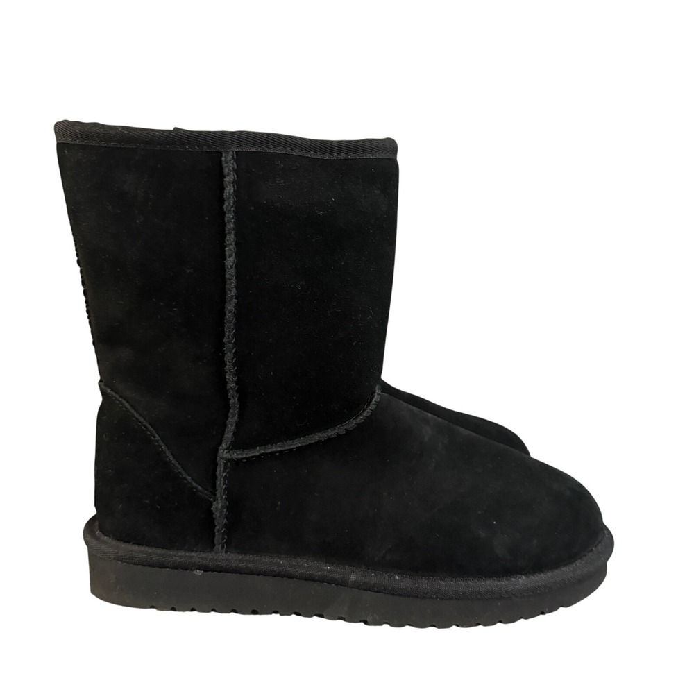 NWOB Koolaburra by UGG Victoria Short Black Suede Fur Boots 1017090 Womens 7